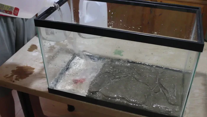 Rinse the concrete background multiple times to stabilize the pH, testing periodically until satisfied.