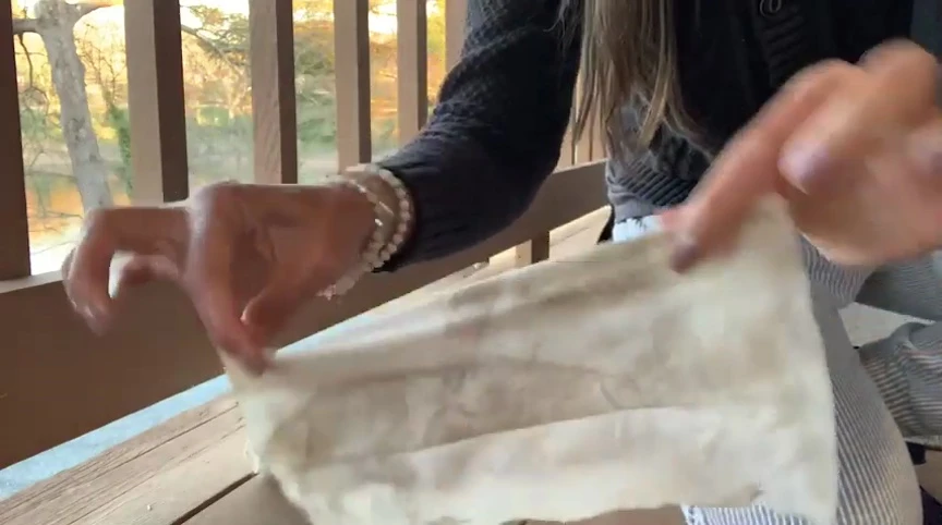 Close-up of the resealable wipe pouch.