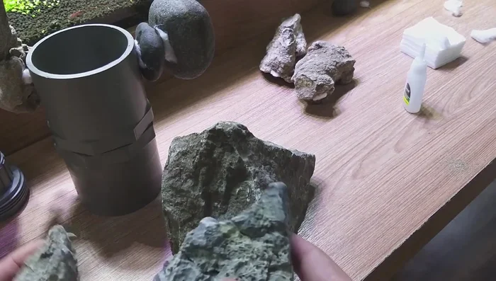 For combining smaller stones: Use the same method to attach smaller stones together, creating larger, more complex shapes.