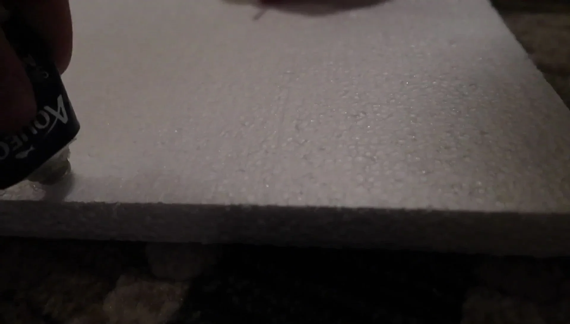 Attaching styrofoam sheets with silicone and toothpicks
