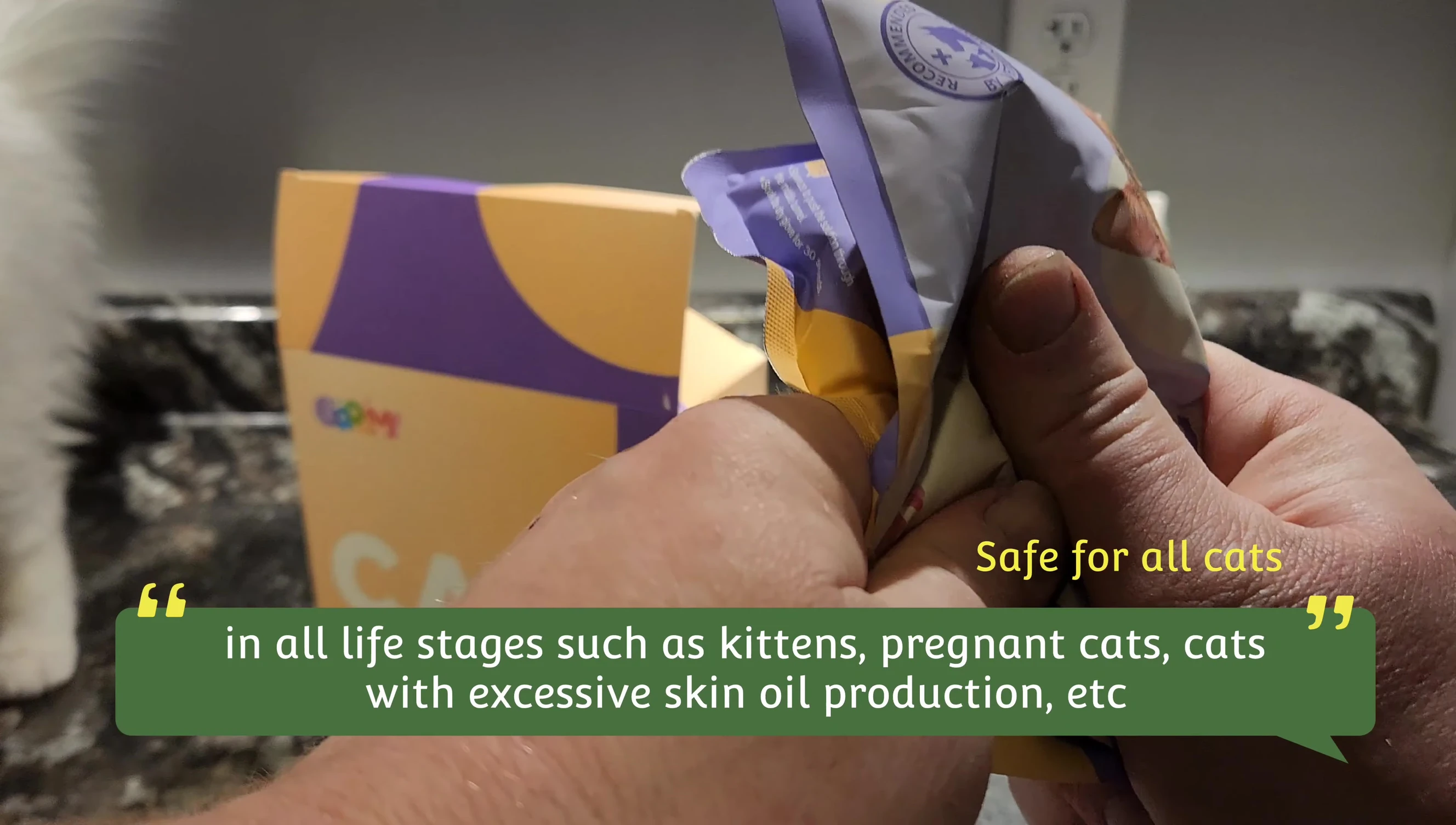 Text highlighting the safety of the product.