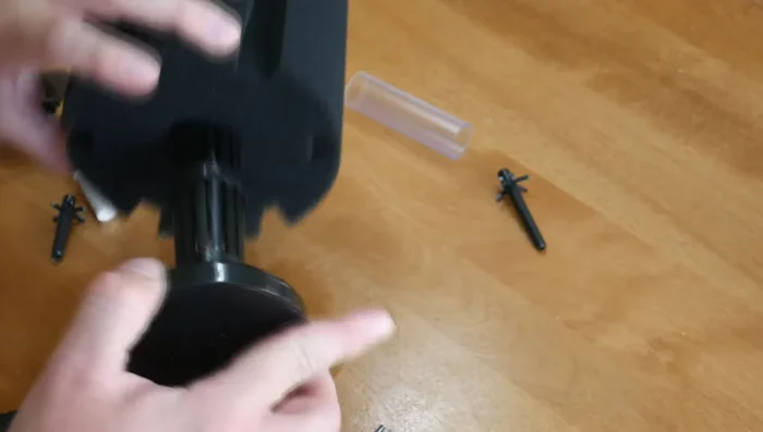 Attach the clear tube to the airline and fasten it into place.