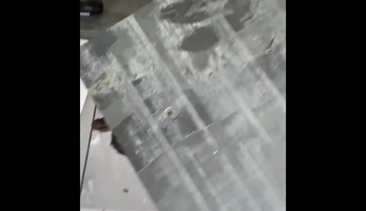 Close-up of the stainless steel screws.