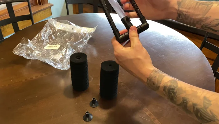 Prepare the dual sponge filter. Straighten any crooked parts.