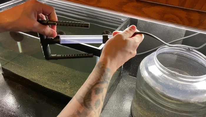 Connect the airline tubing to the filter's air intake.