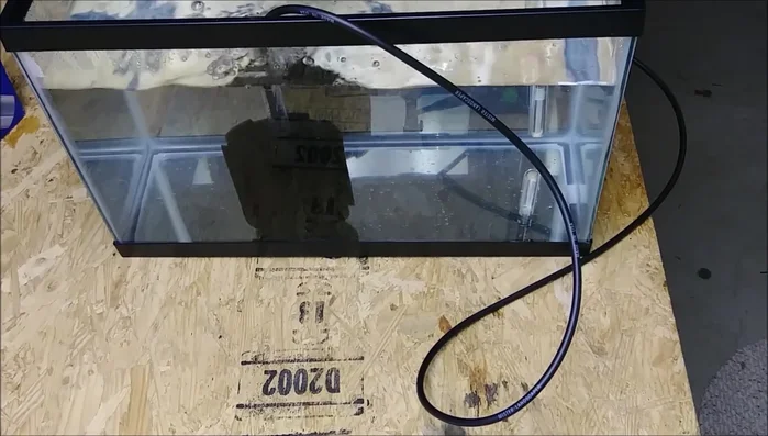 Turn on the air pump; observe the bubbles rising to the surface, indicating proper function.