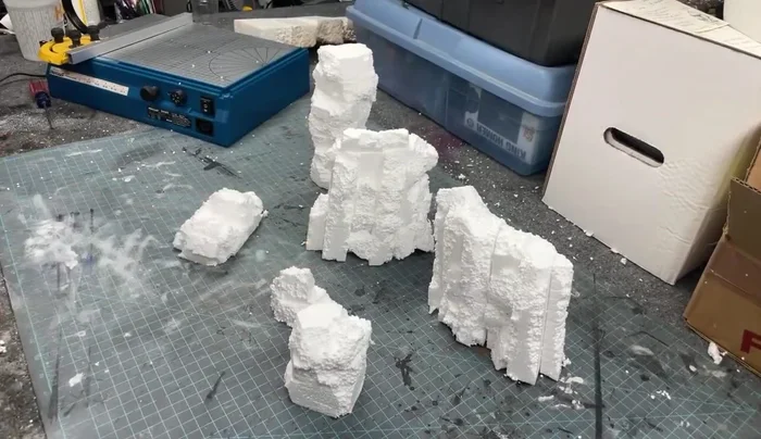 Use a heat gun to slightly melt and blend the foam pieces together, creating a more realistic texture.