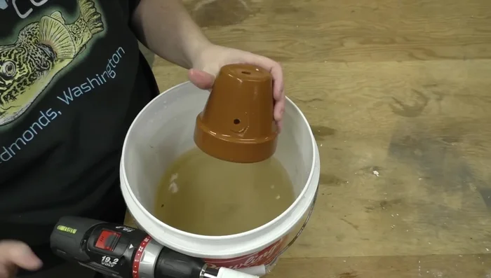 Continue drilling until the hole is complete. Keep the bit wet throughout the process.