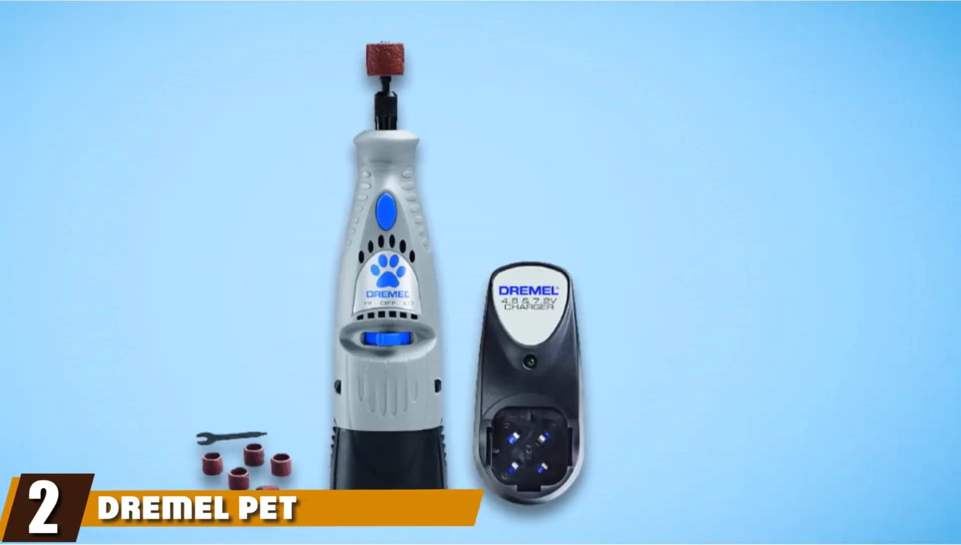 The Dremel Pet Nail Grooming Tool in action