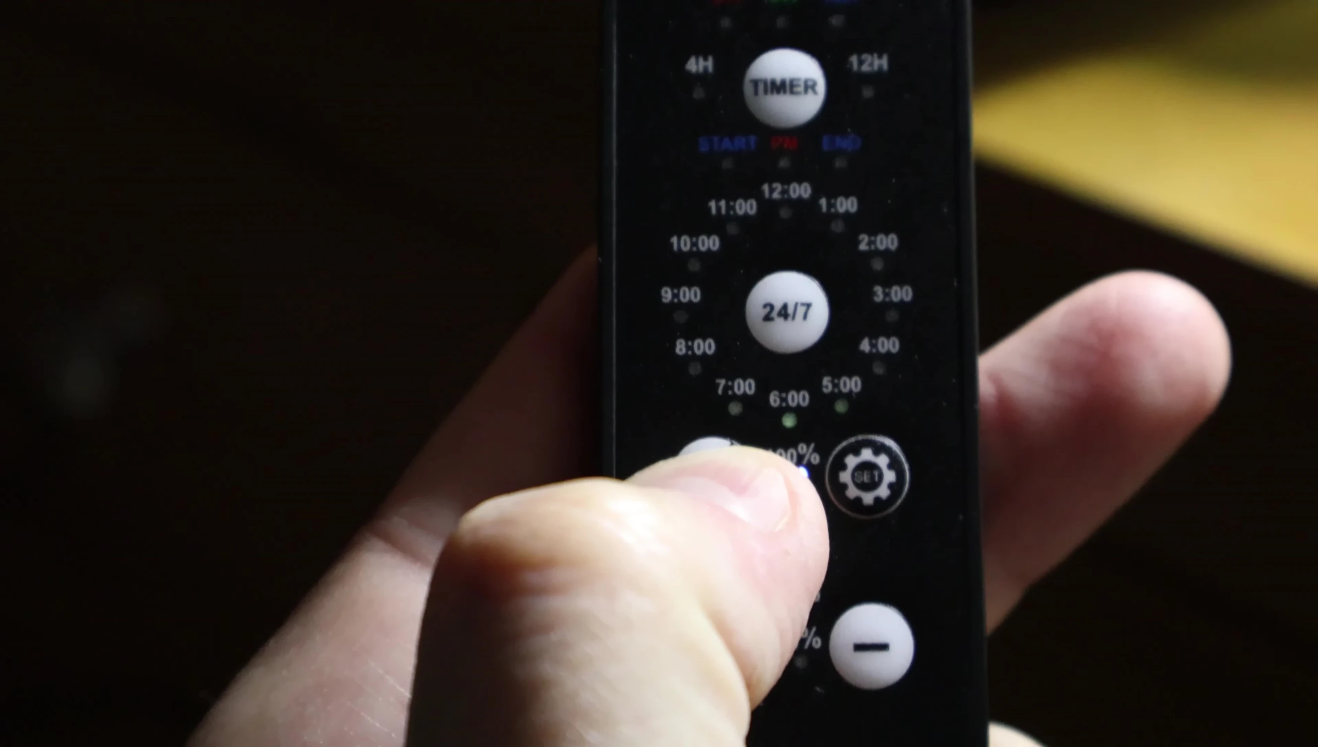 Demonstration of the color changing function.
