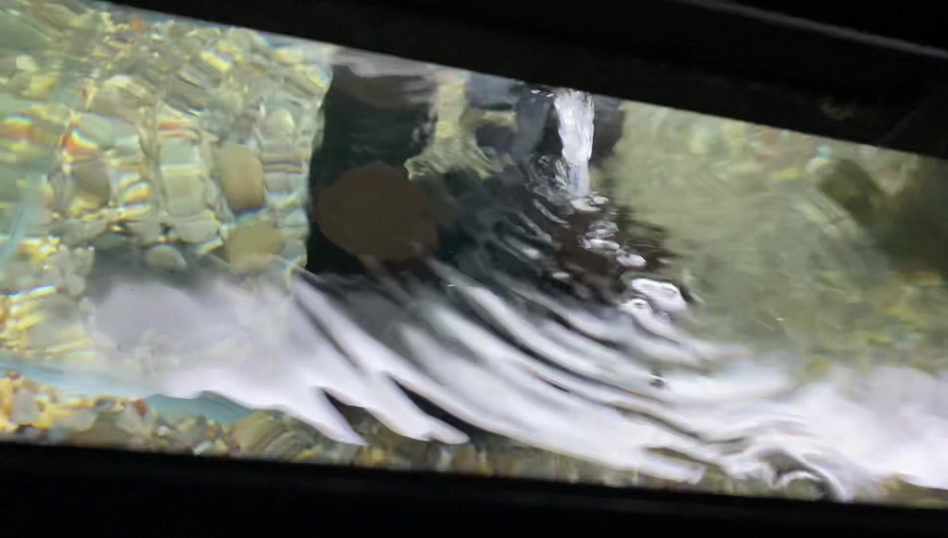 Close-up of the filter showing water output