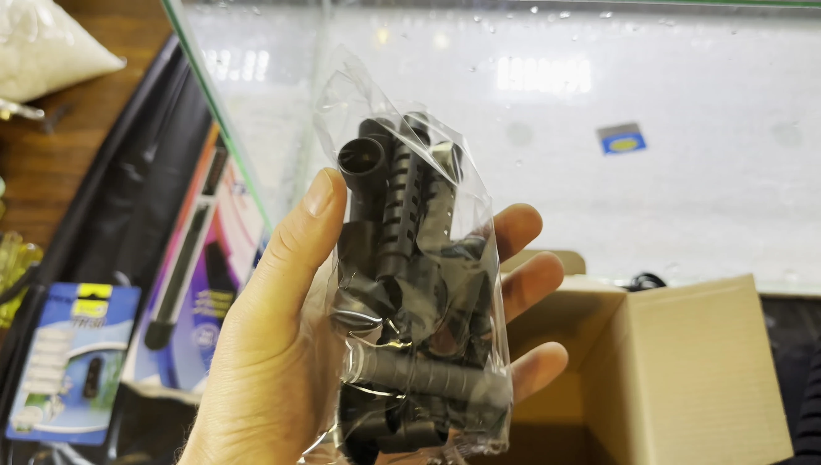 Close-up of the uplift tubes and adjustable connectors.