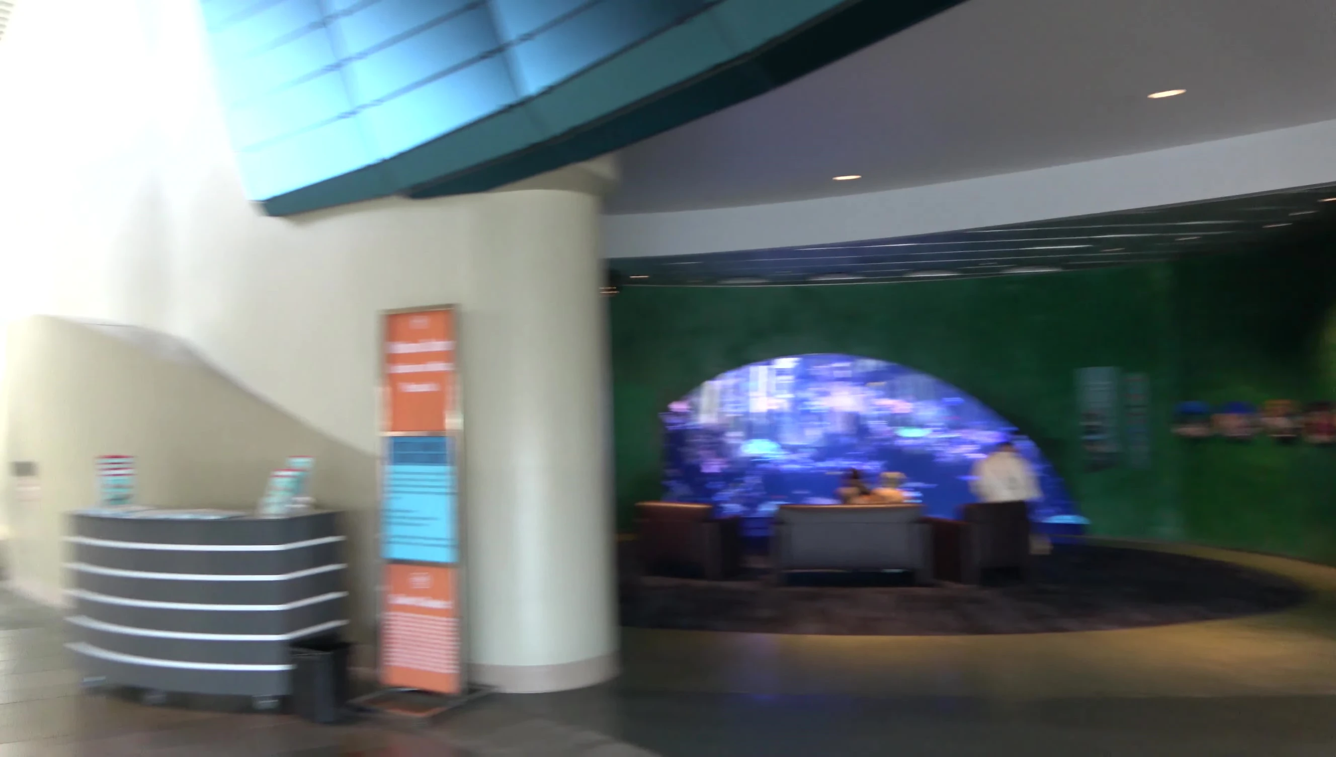 Entrance lobby of the Aquarium of the Pacific