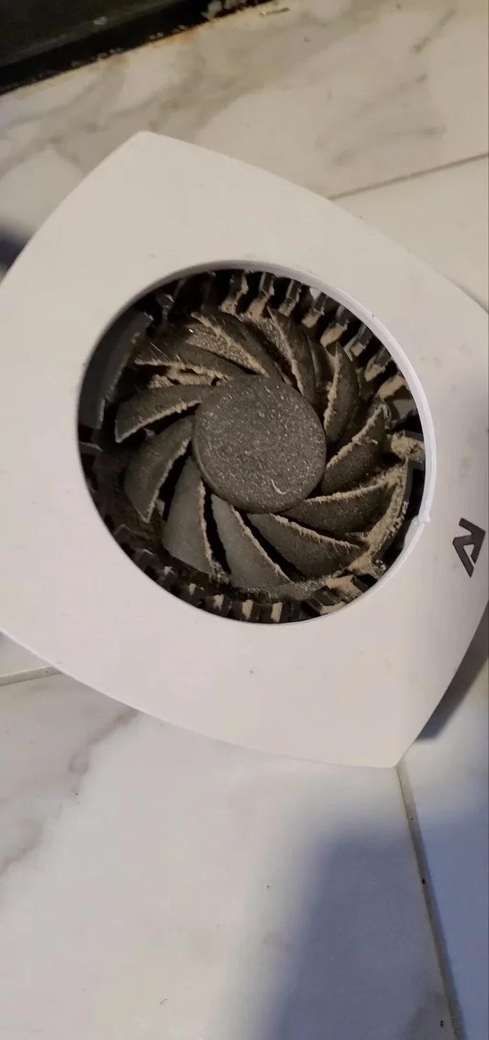 Optionally, use compressed air to blow out dust through the top of the light.