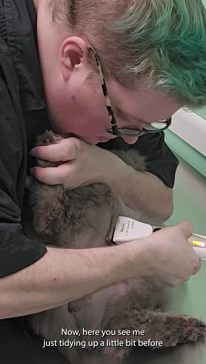 Gently tidy up before switching to the opposite side.