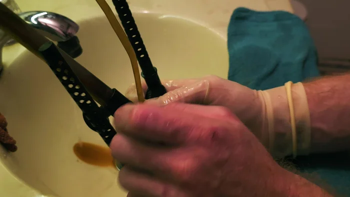 Clean the tubing and air valve: Use a small tool (like a nail) to clear any clogs in the small air passages within the tubing and the valve.