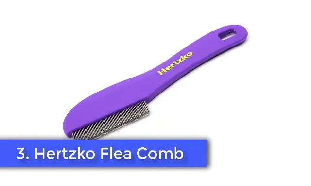 The Hertzko flea comb shown, highlighting its two rows of teeth.