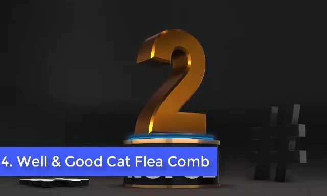The Well & Good flea comb displayed, focusing on its ergonomic handle.