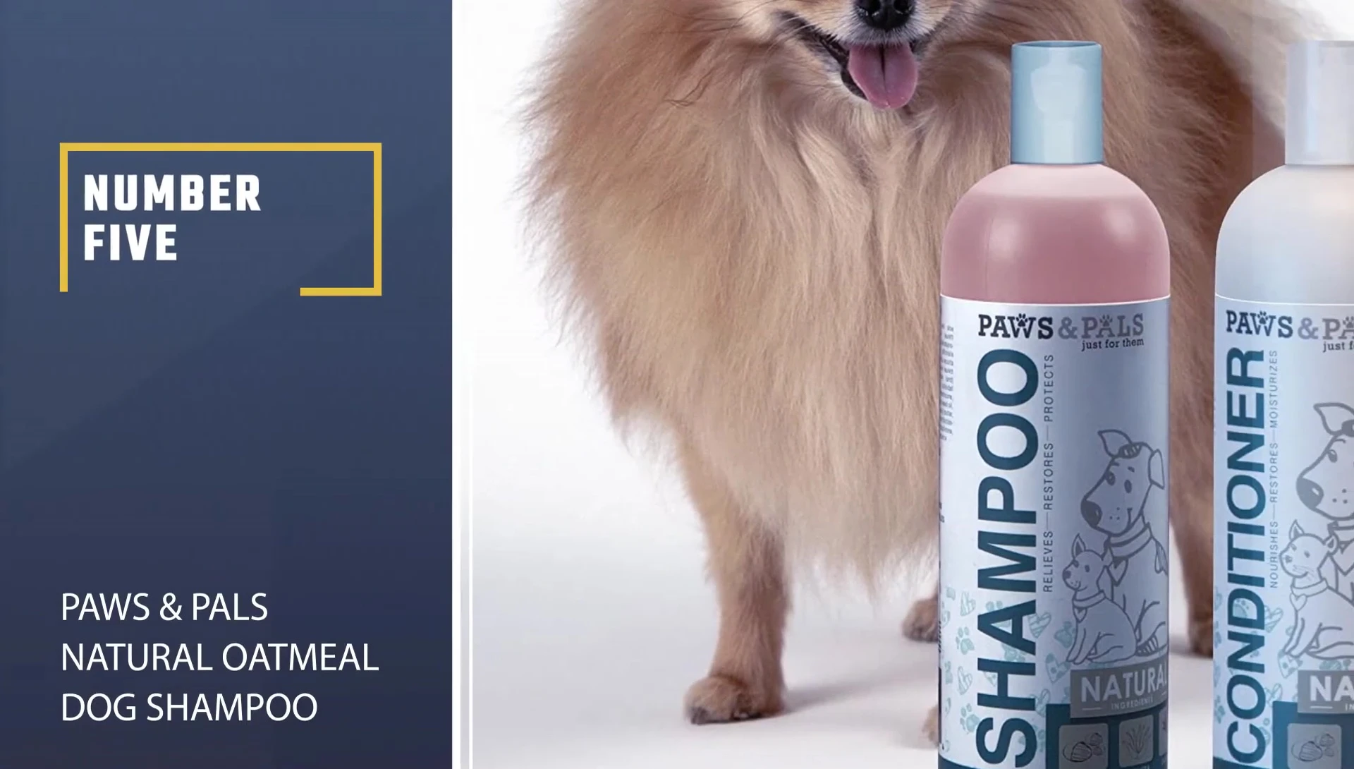 Toss and Pals Natural Oatmeal Dog Shampoo and Conditioner bottles