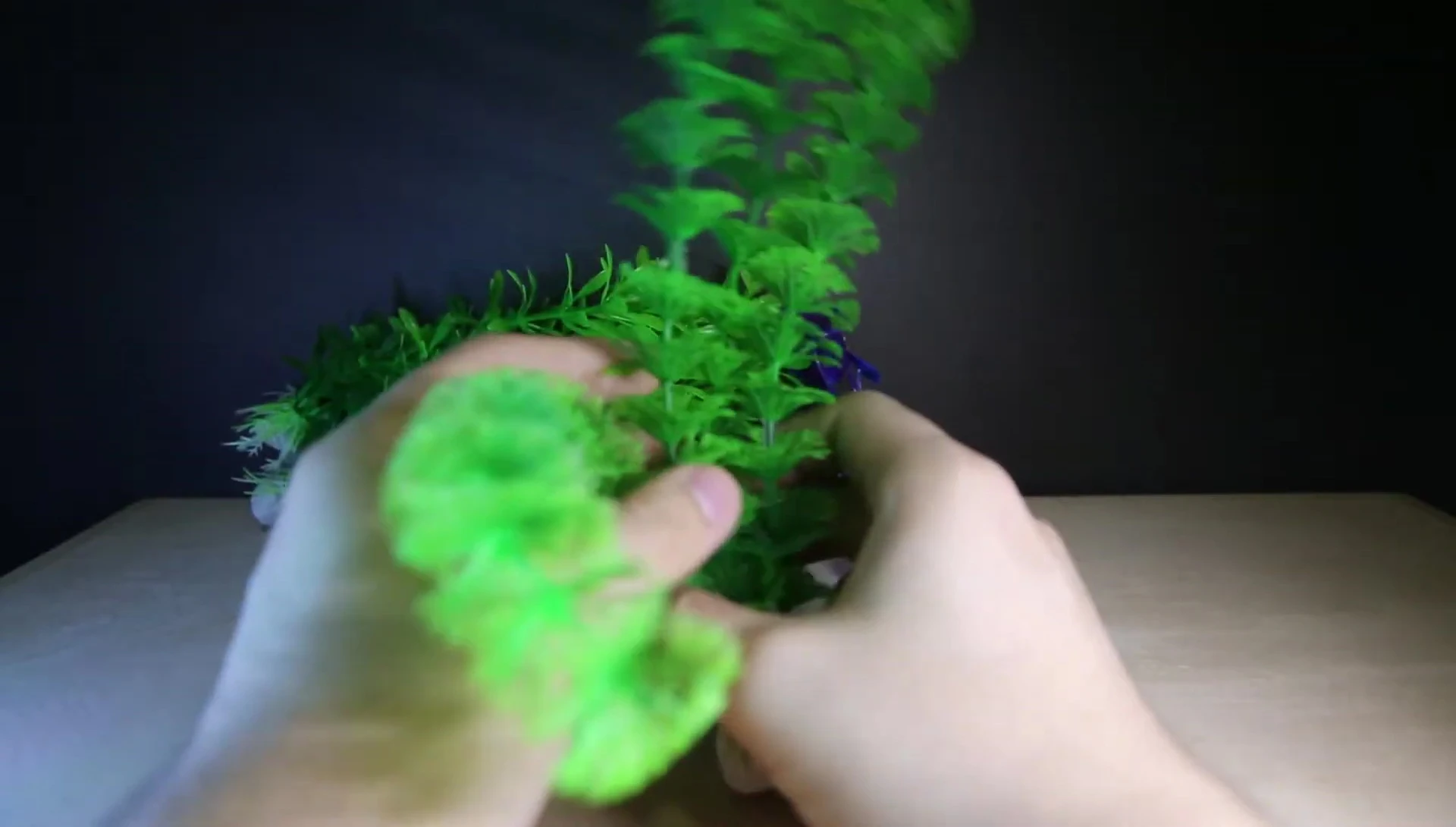 The tree-like green plastic plant