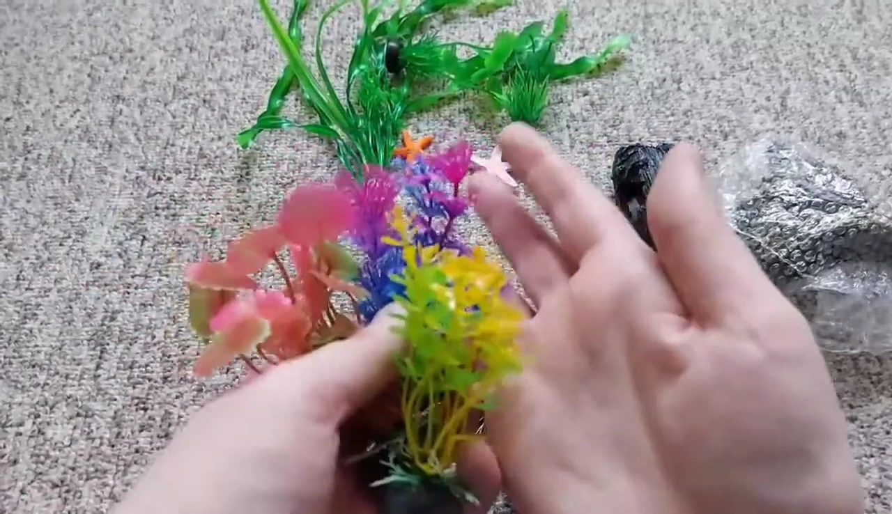Small plastic plants from the third box.
