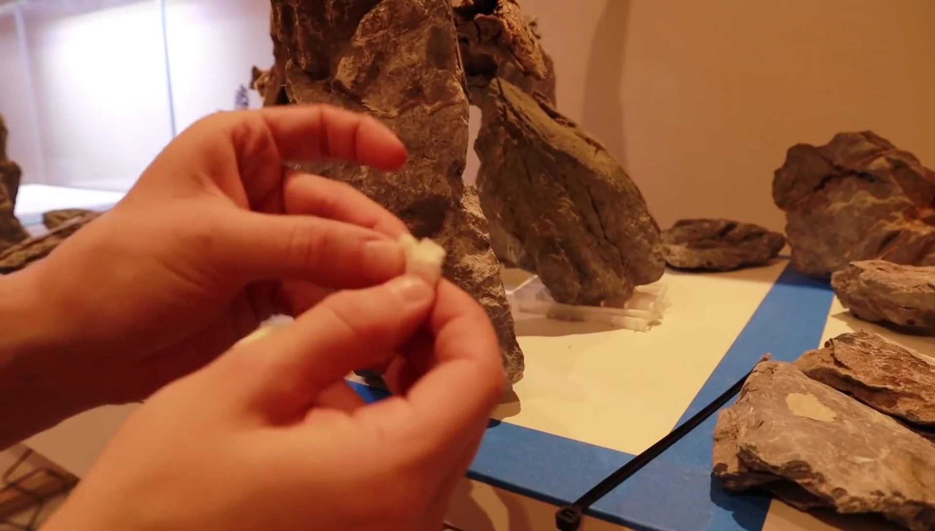 The cigarette filter and super glue rock gluing technique.