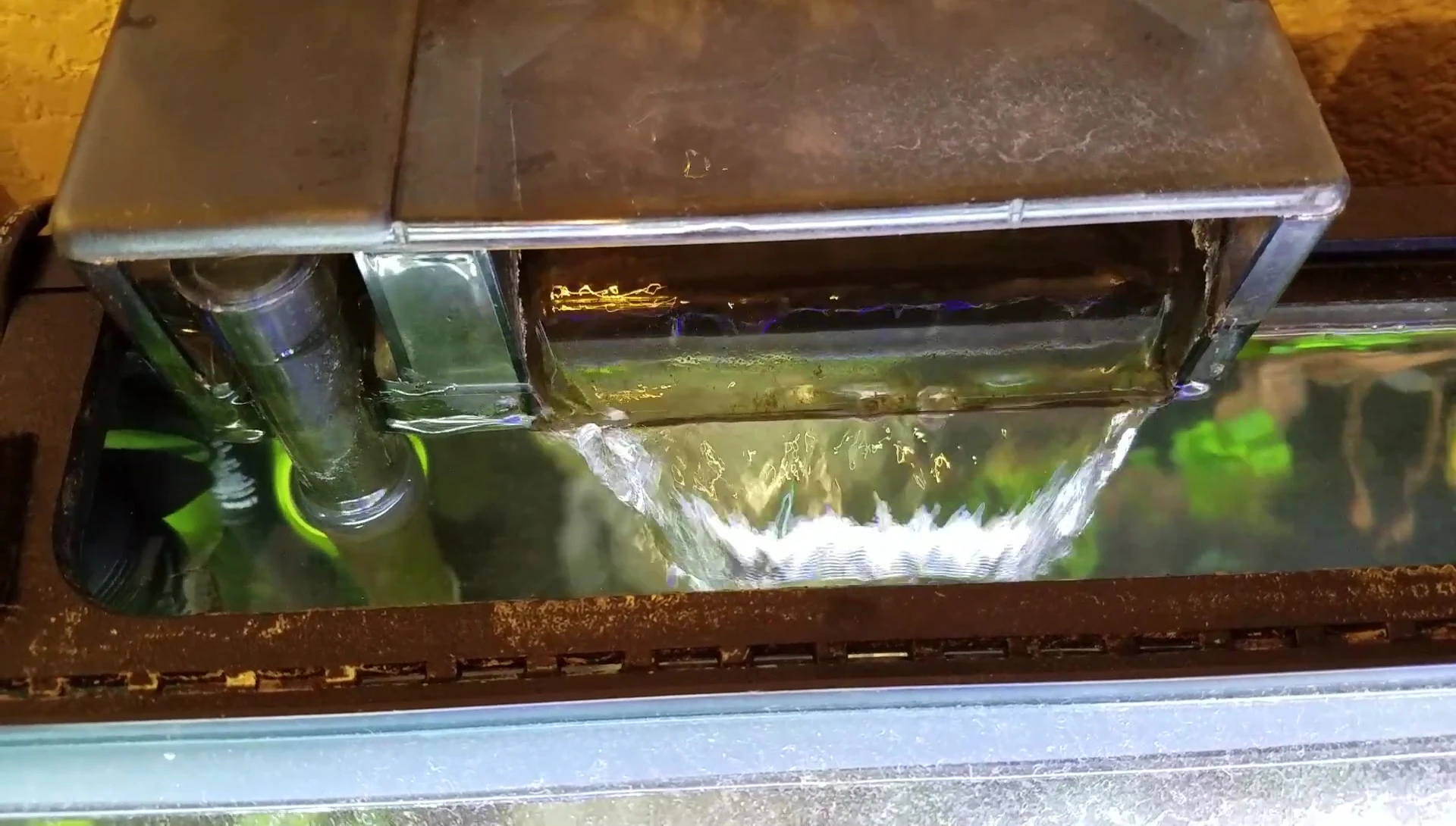 Hang-on-back filter showcasing adjustable flow and filter media options.