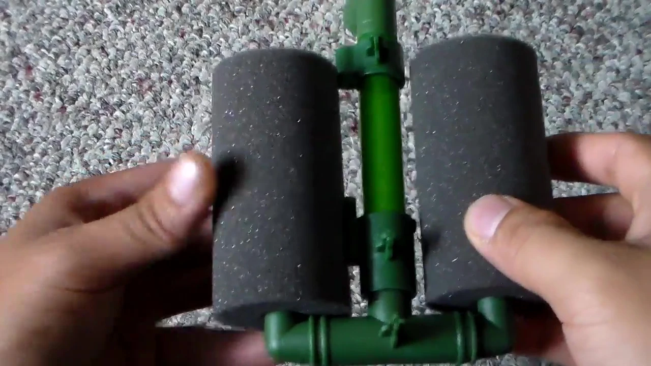 Detail shot of the Tetra filter showing the suction cup placement and airline holder.