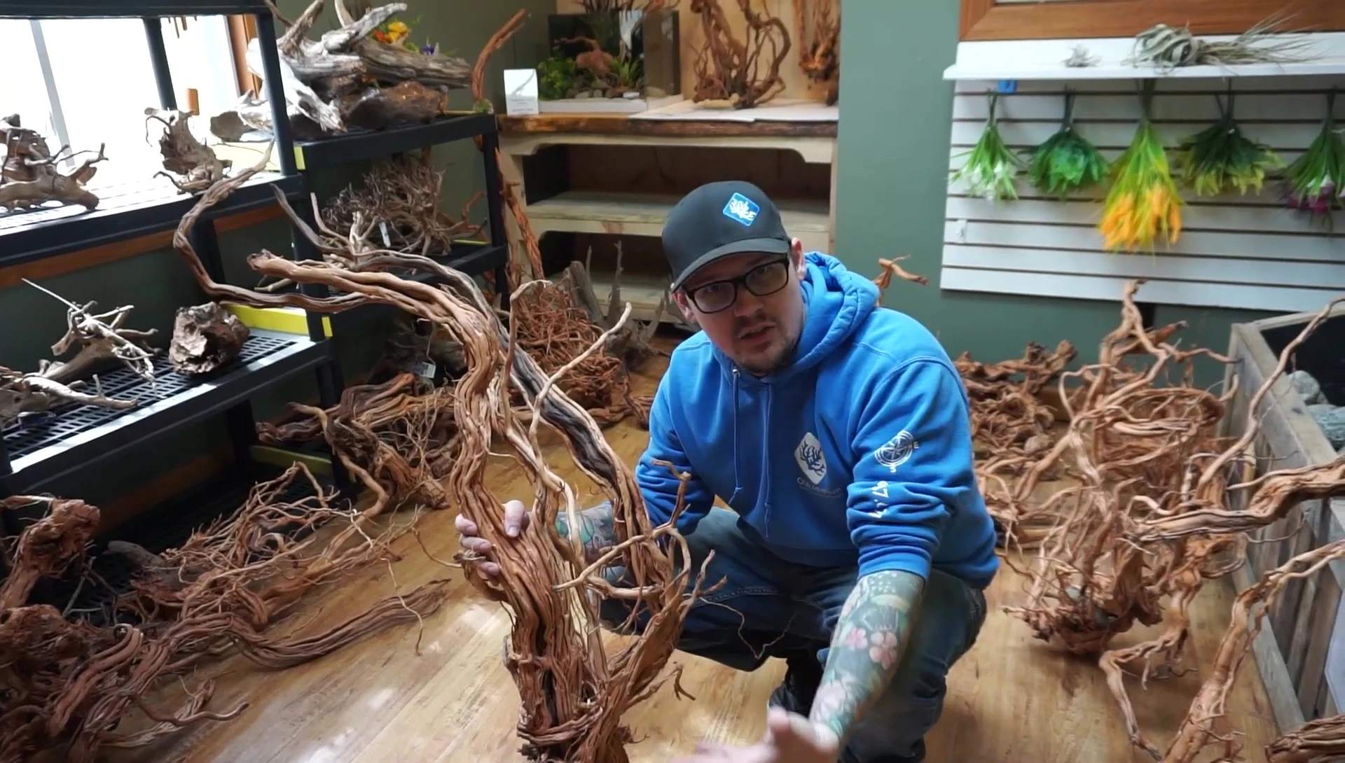 A tank with spider wood