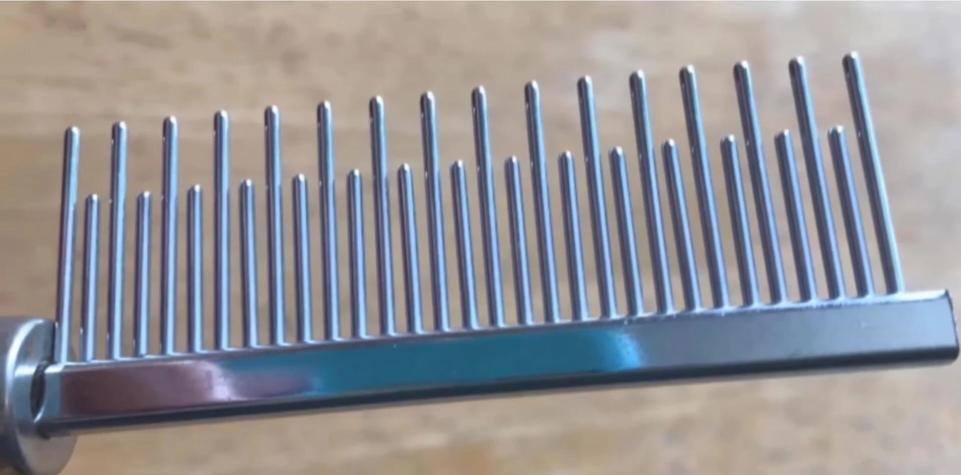 The comb shown in action