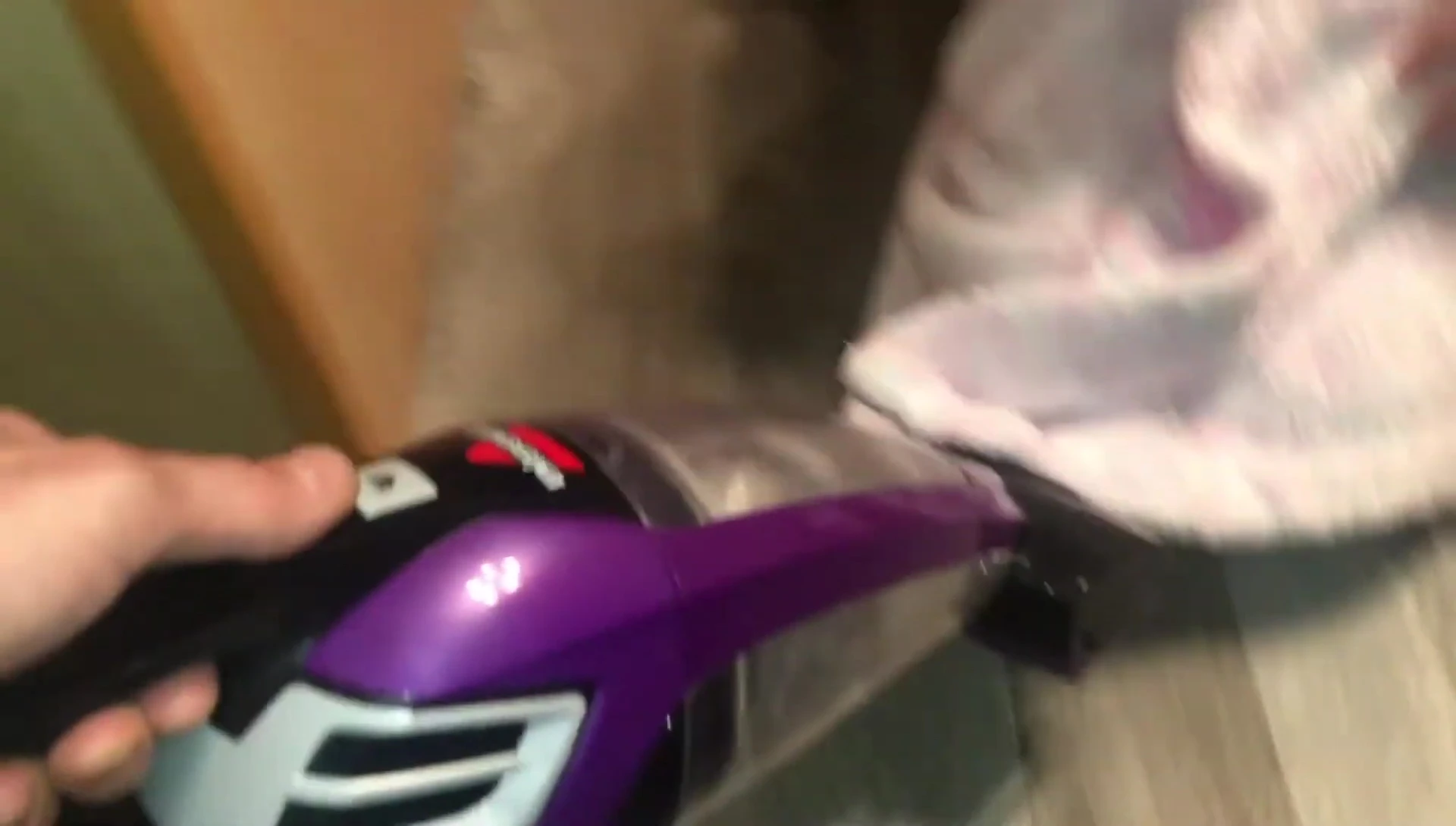 The vacuum cleaning the stairs