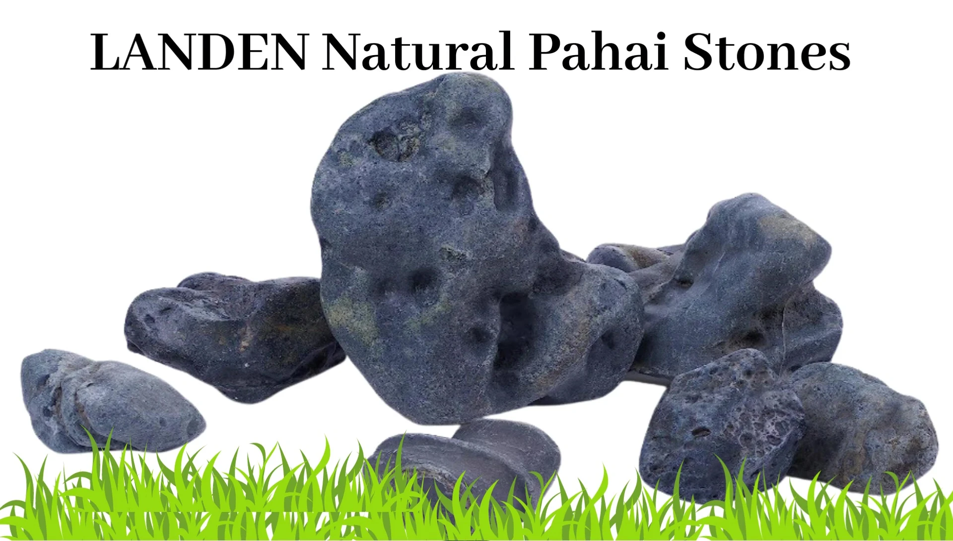 Example of an aquascape using Land & Natural Paha'i stones, highlighting their use in creating a natural landscape.