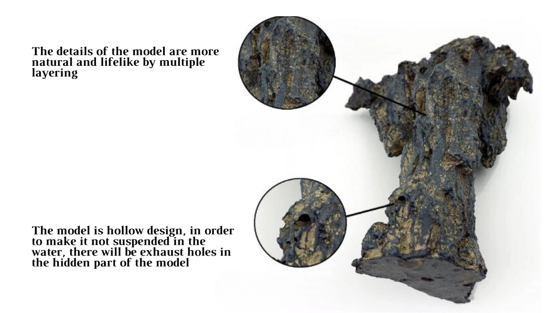 Example of an aquascape incorporating the Cave of Gods rocks, illustrating their use in creating a captivating underwater scene.