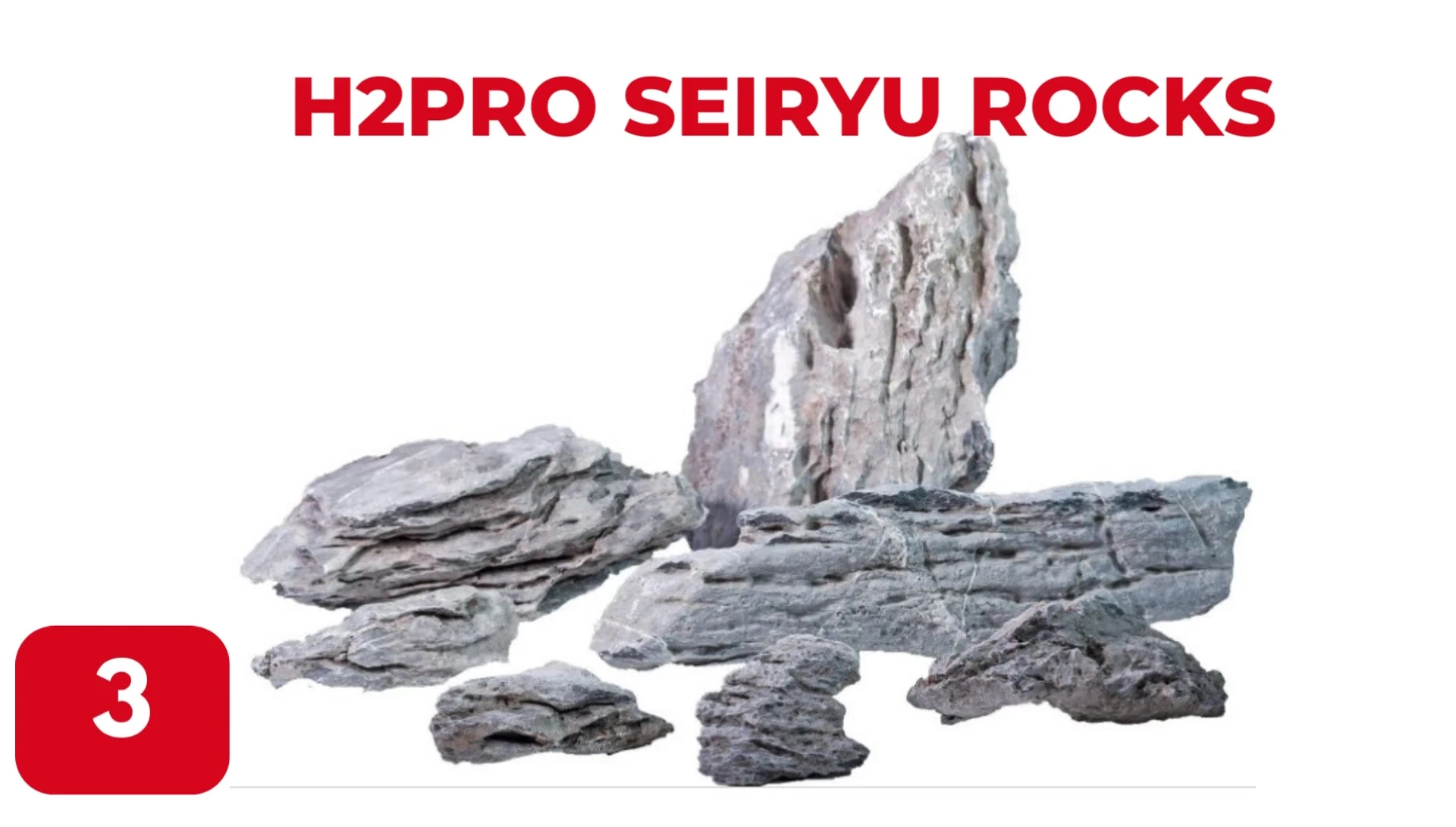 Close-up shot of the H2 Pro Series rocks, emphasizing their gray color and natural texture.