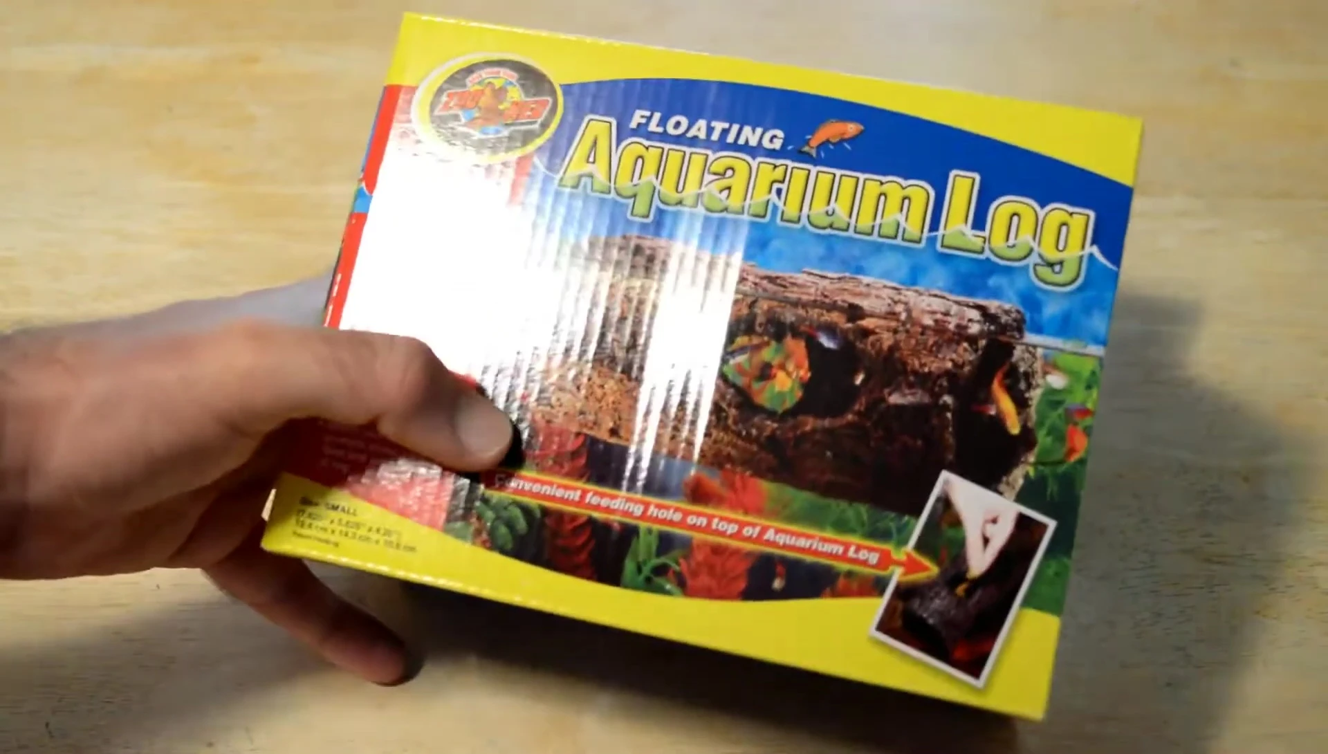 The Zoo Med Small Floating Aquarium Log product packaging.