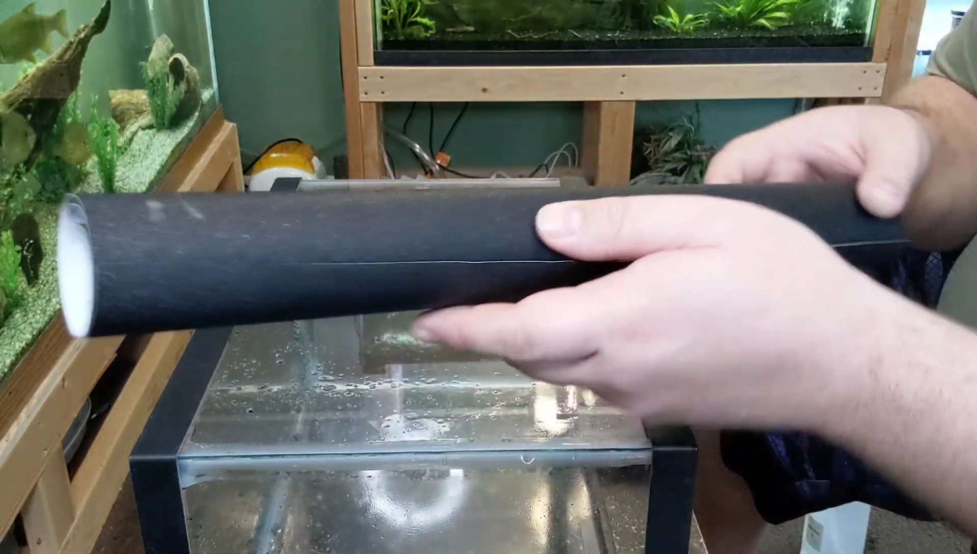 Cutting the window tint to size.