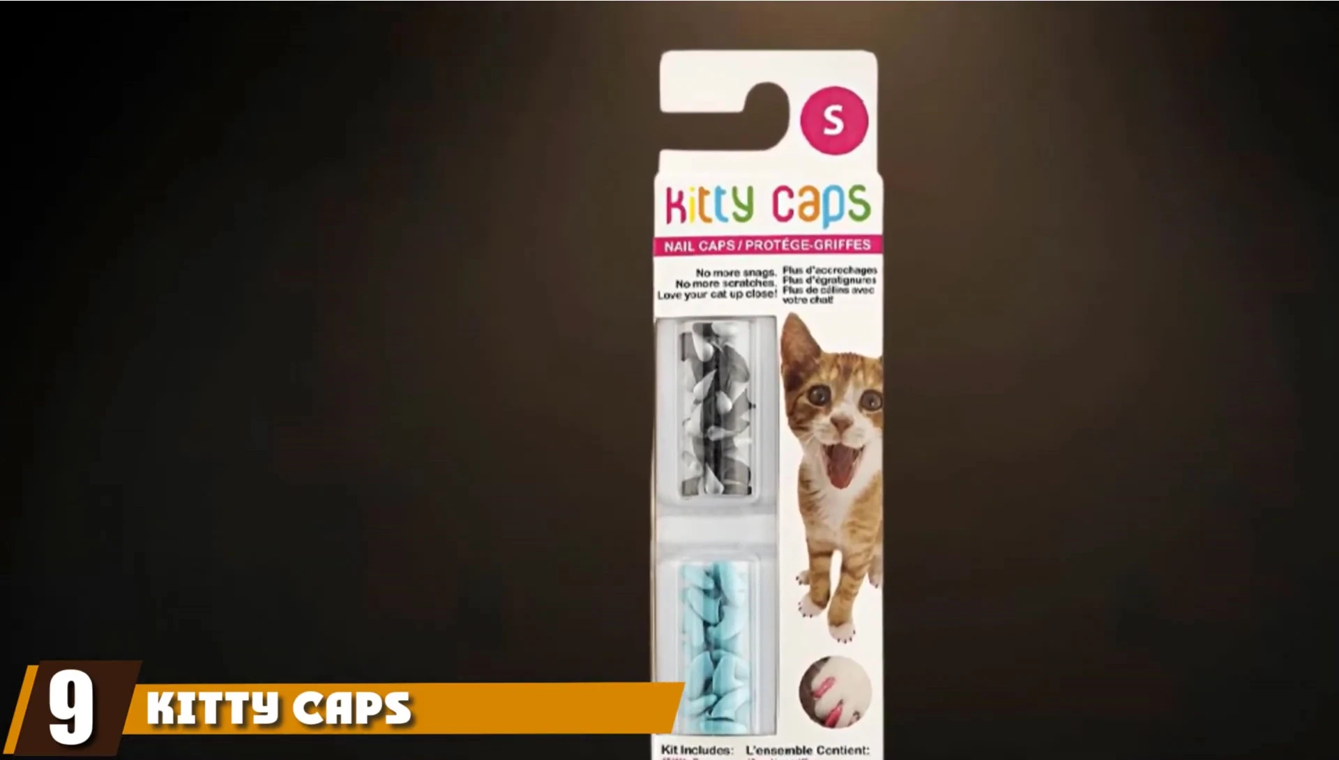 Kitty Caps Cat Nail Caps packaging and color options