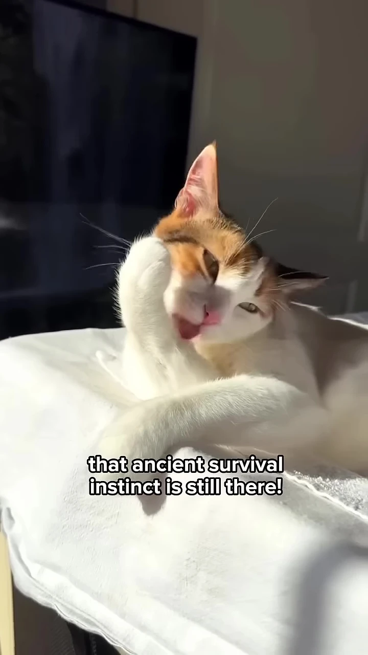 A cat scratching the floor