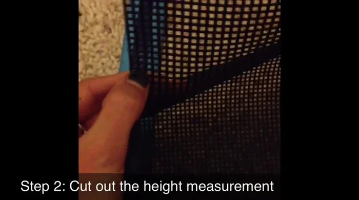 Cut along the marked line on the mesh to create the divider's height.