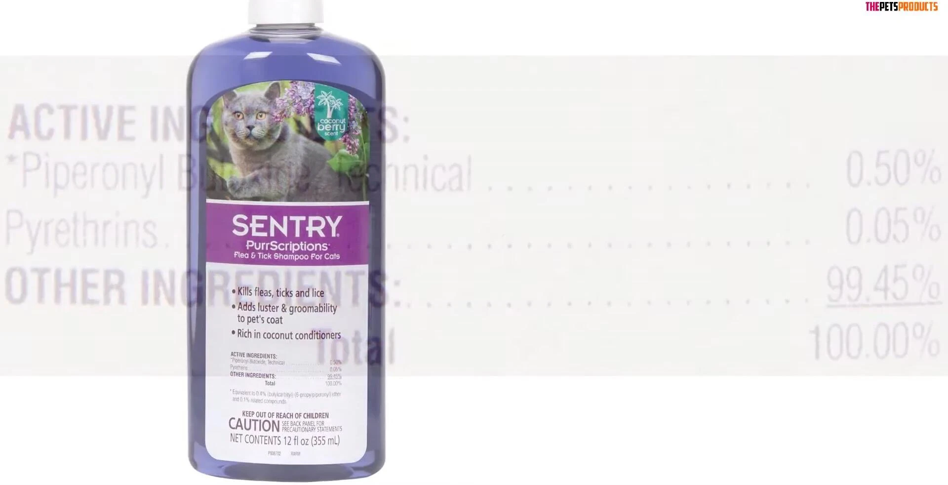 Dead fleas falling off a cat after shampoo application