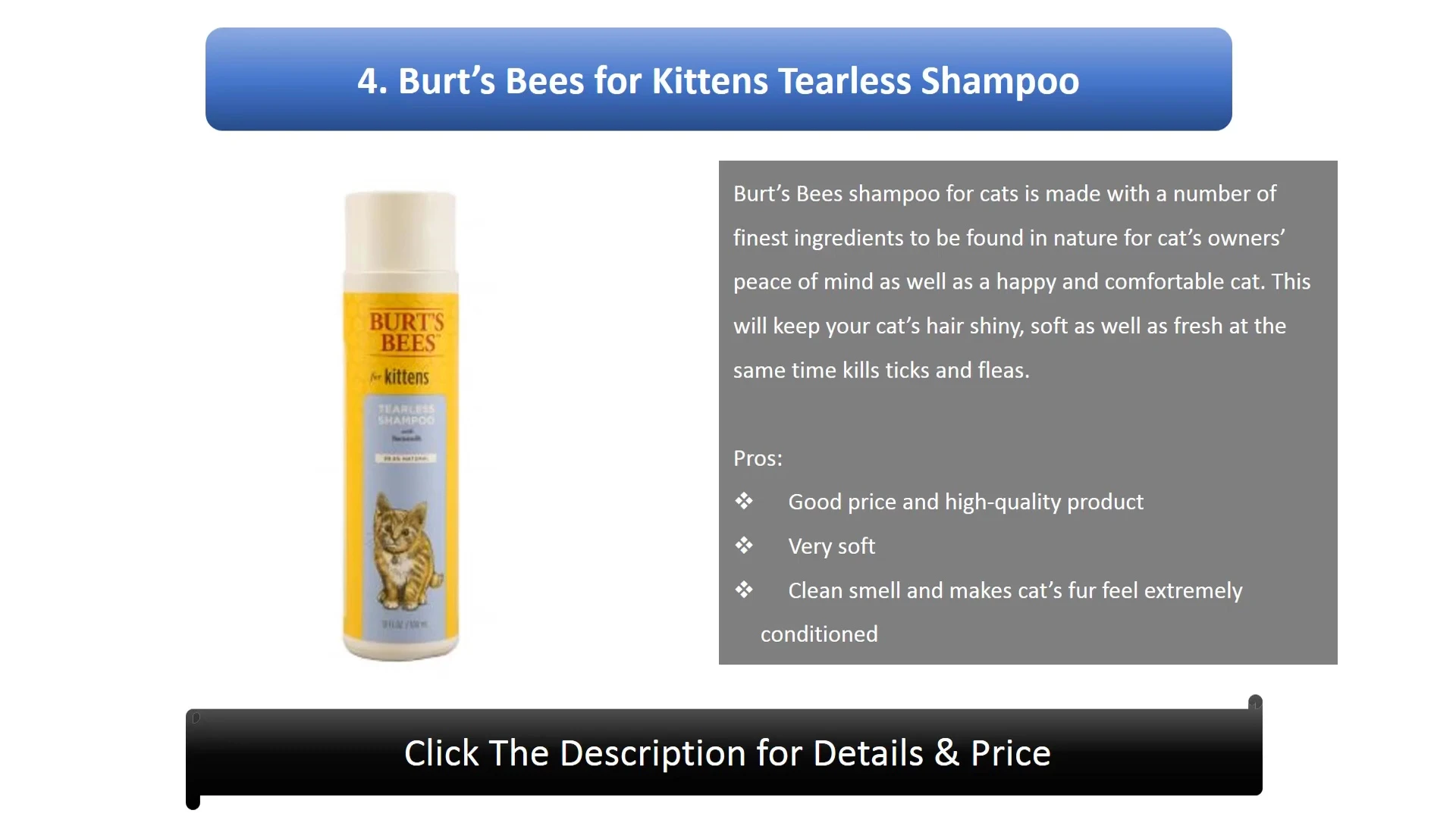 Burt's Bees for kittens shampoo product shot