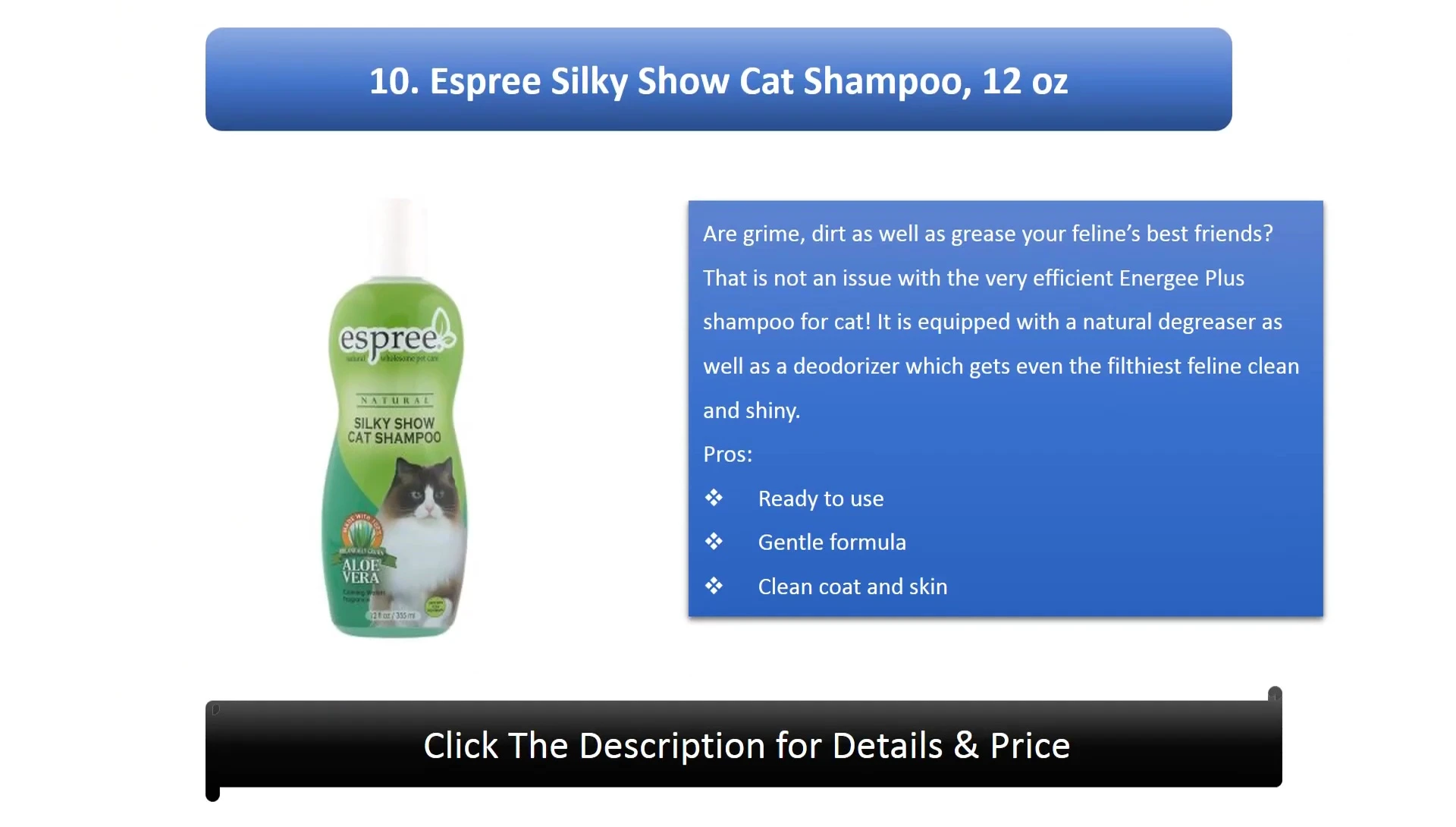 '10's Pre Silky Show Cat Shampoo' product image