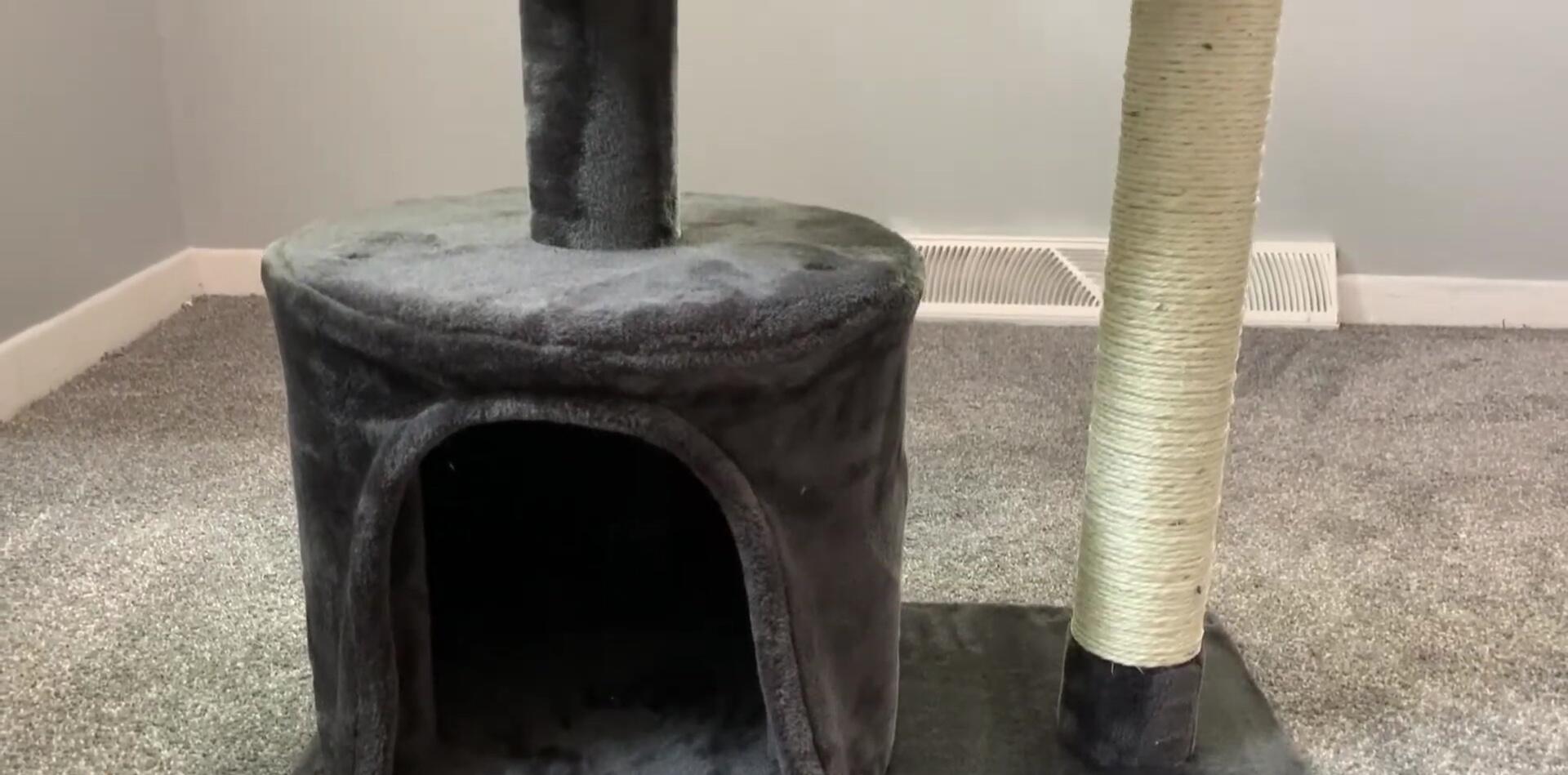 The 38-inch Frisco cat tree in charcoal color
