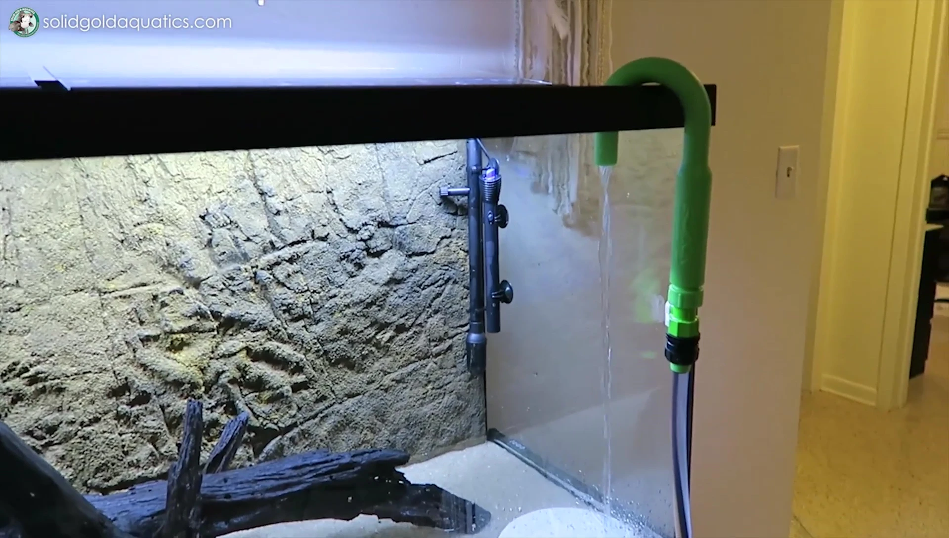 The completed hardscape and clear water.