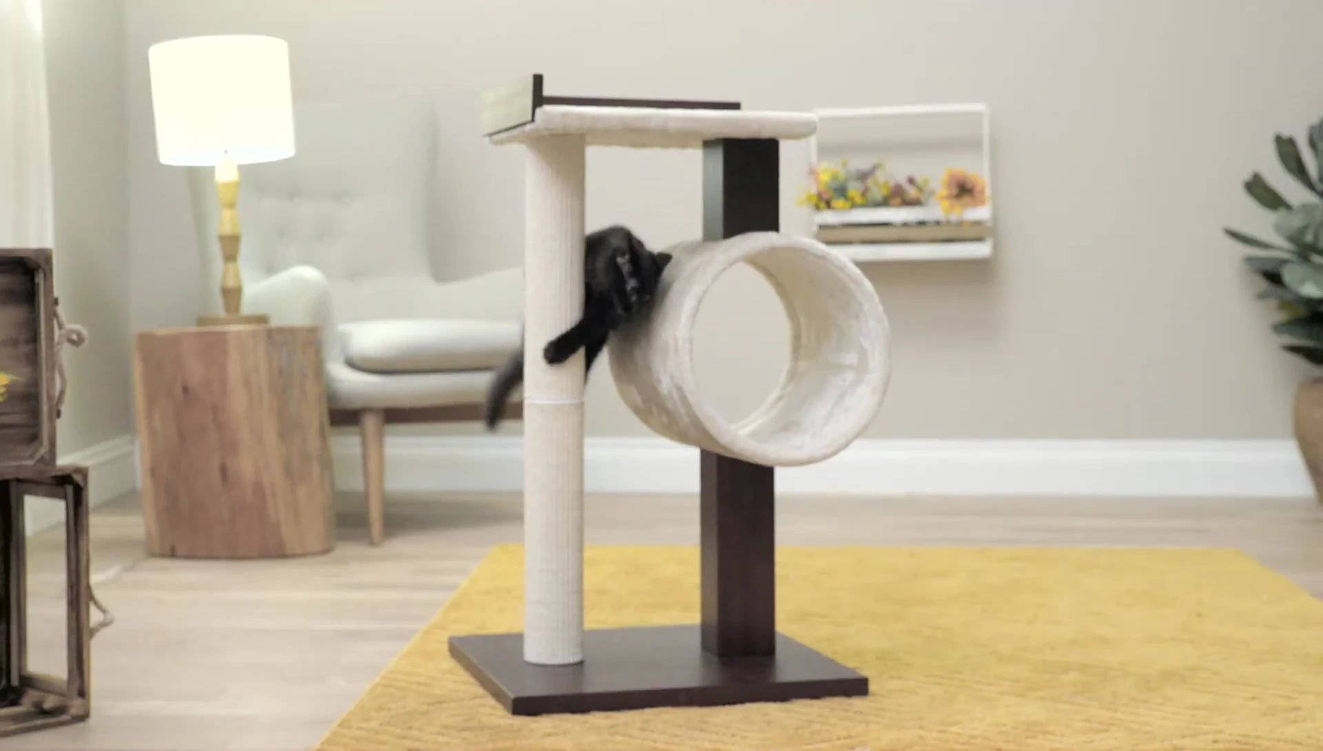 Close-up of the sisal scratching post