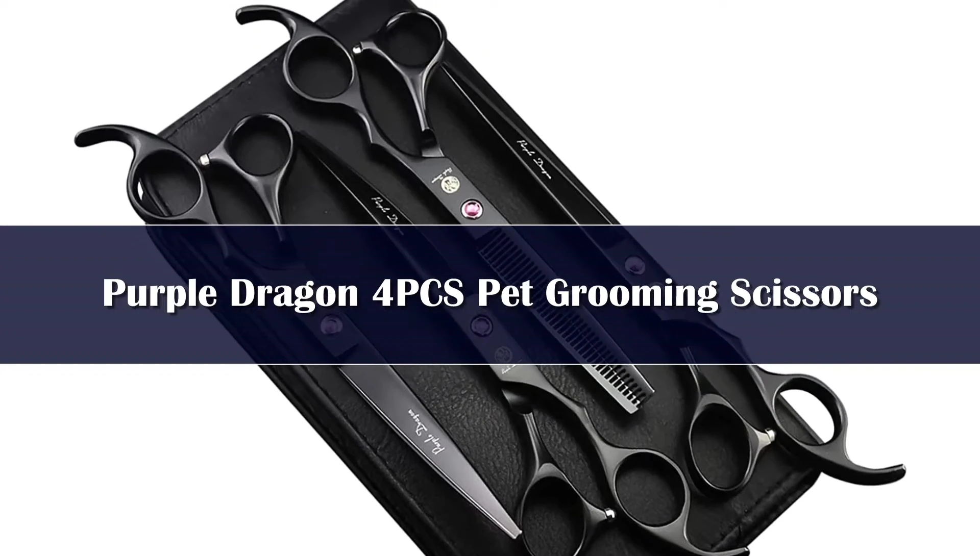 Purple Dragon Professional Pet Grooming Scissors Kit