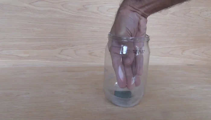 Place the air stone and hose in a container.