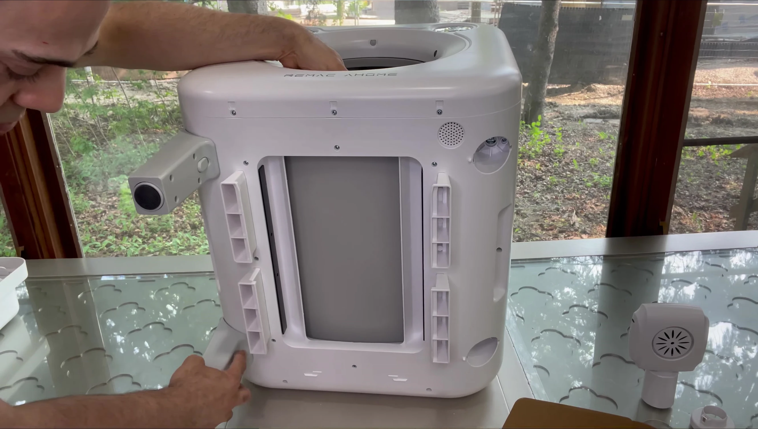 A view showcasing the fresh air ventilator.