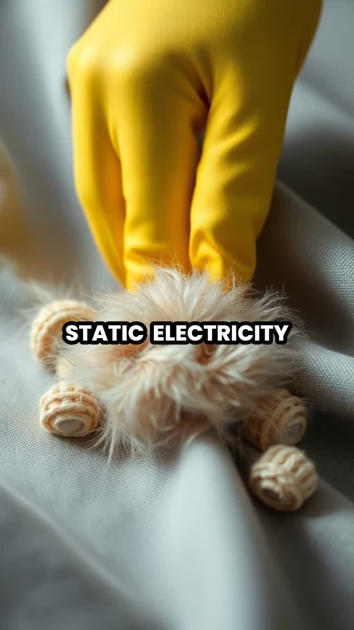 Gloves picking up clumps of pet hair