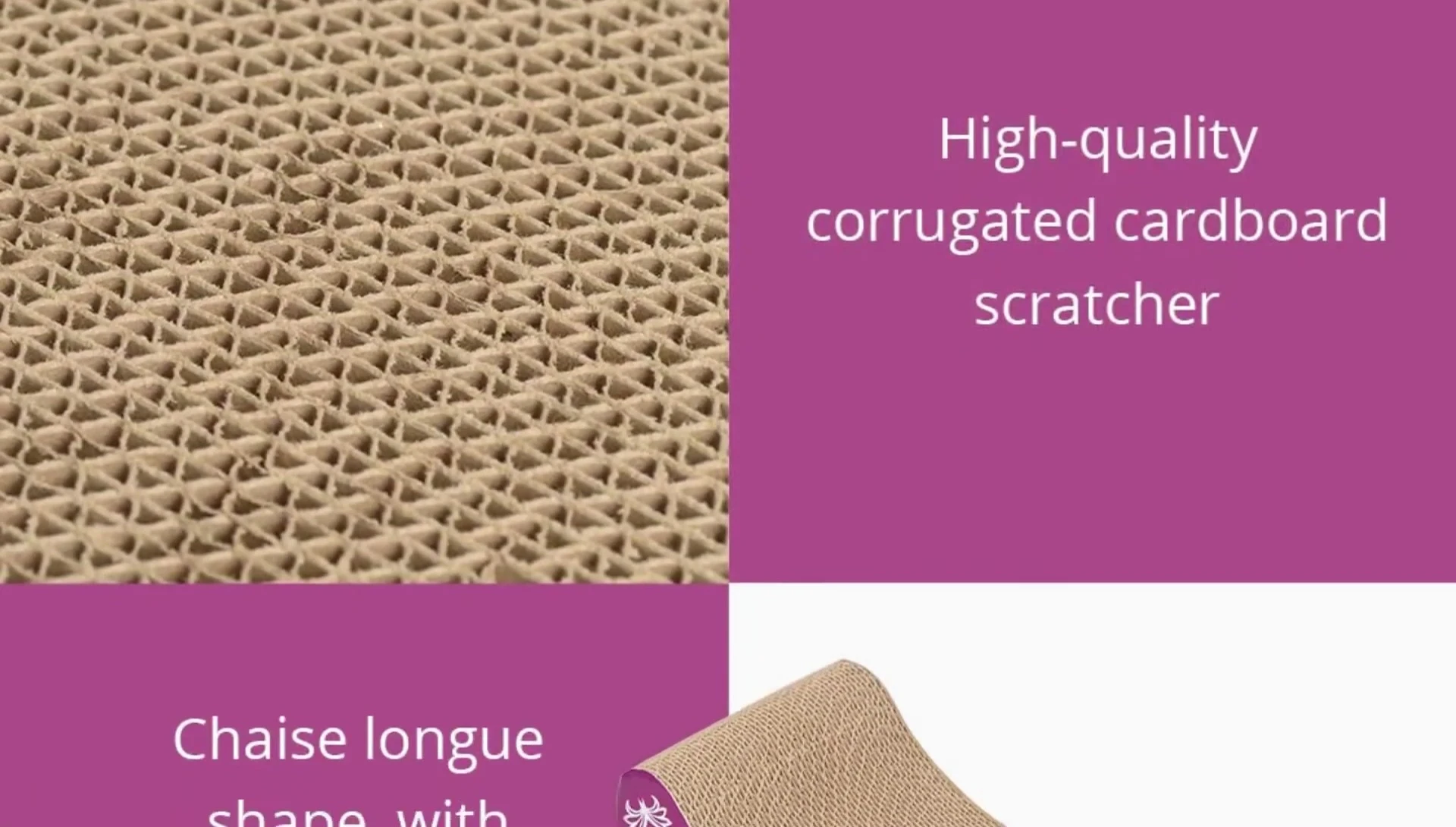 Close-up of the budget-friendly cardboard cat scratcher.